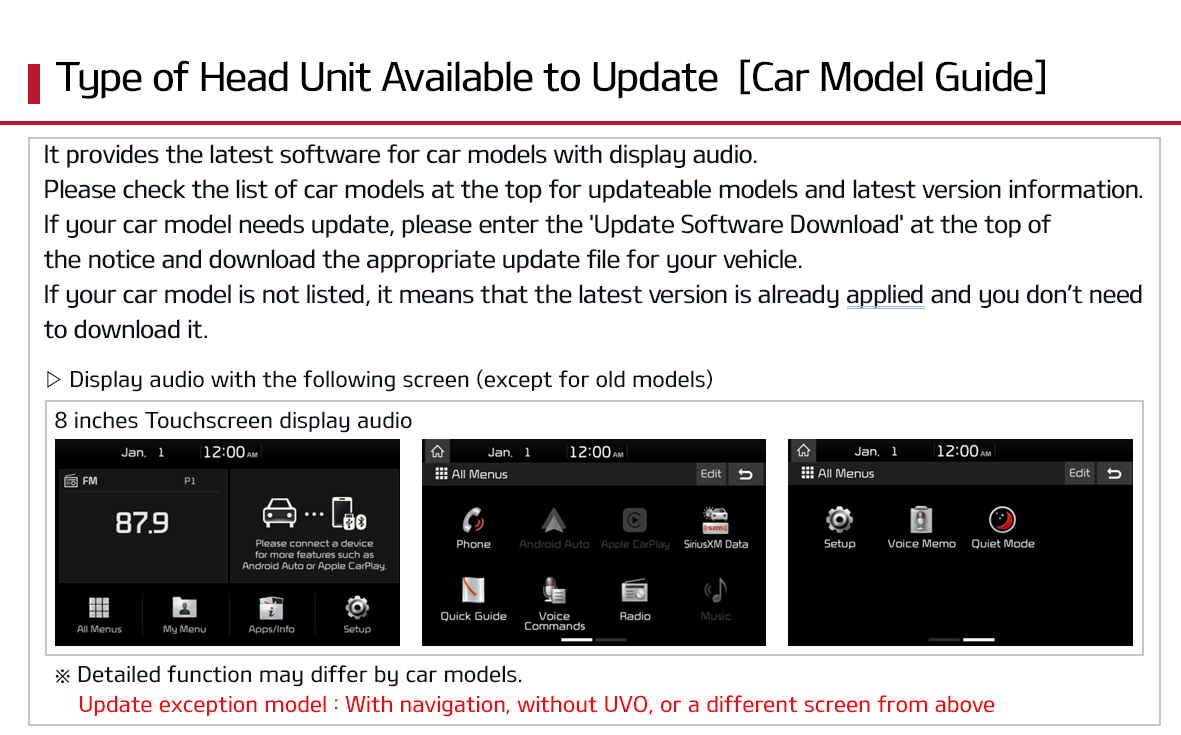 Notice Official Kia Motors Navigation Update site